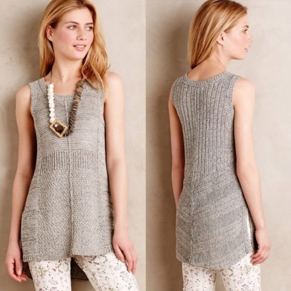 Anthropologie Sparrow Mix Stitch Sweater Tank Grey - Picture 1 of 7